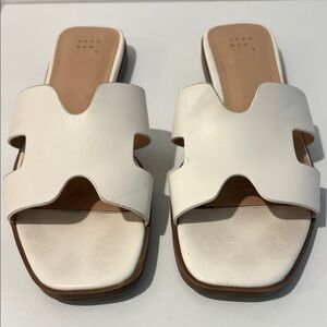 a new day Women's White Slide Sandals